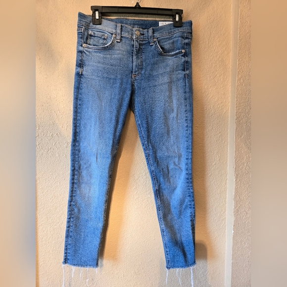 Rag & Bone Blue Ankle Cropped Jeans - Picture 2 of 11